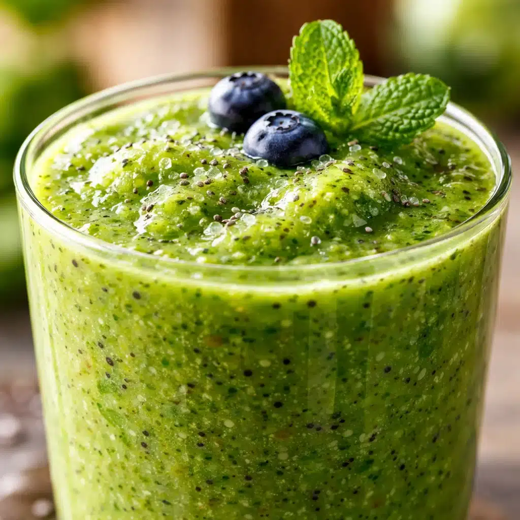 A vibrant green smoothie made with fresh vegetables, part of the hypernourishment weight loss protocol.