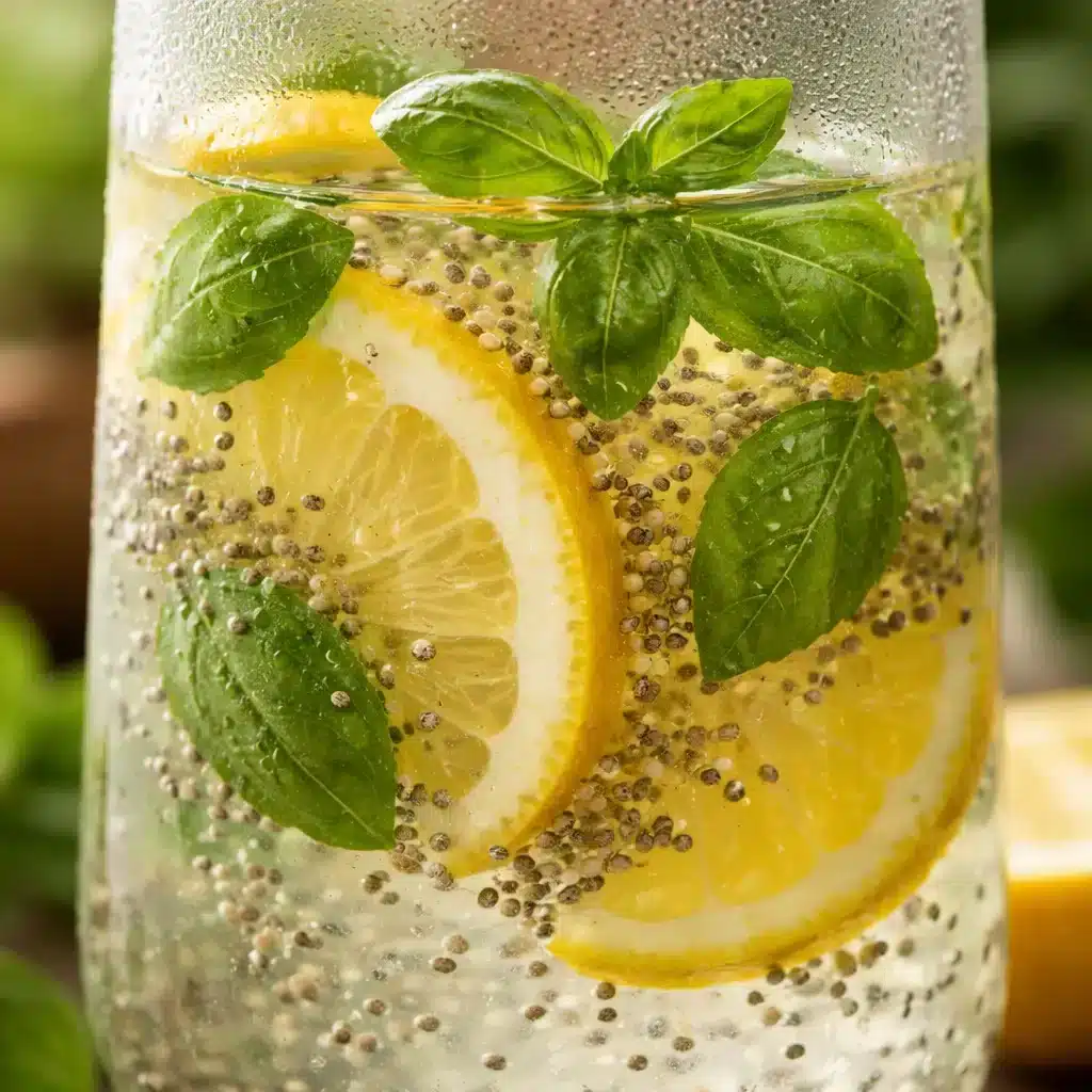 Dr Mindy Pelz lemon basil chia detox drink for wellness and detoxification.