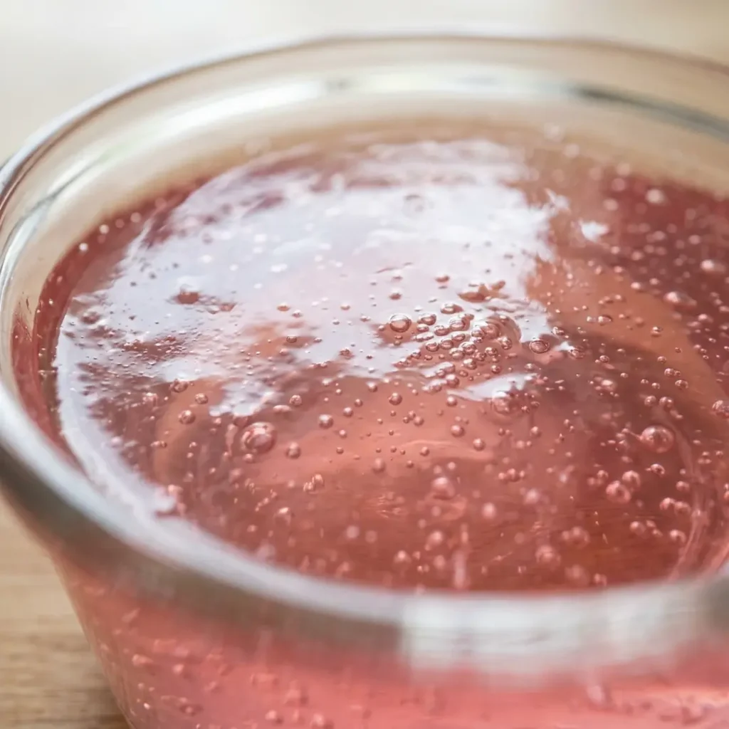 Texture Comparison Liquid vs set versions of the dr oz pink gelatin trick recipe.