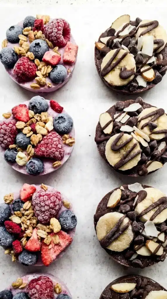 Yogurt Clusters Recipe Pinterest Vertical yogurt clusters recipe for weight loss vertical pinterest image with berry and banana variations