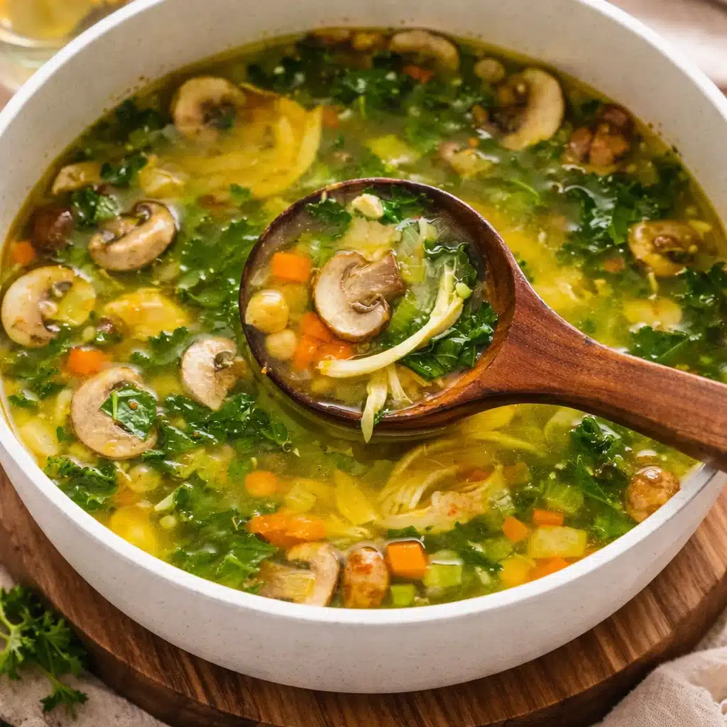 Healthy immune boosting detox soup for weight loss filled with antioxidants and protein.