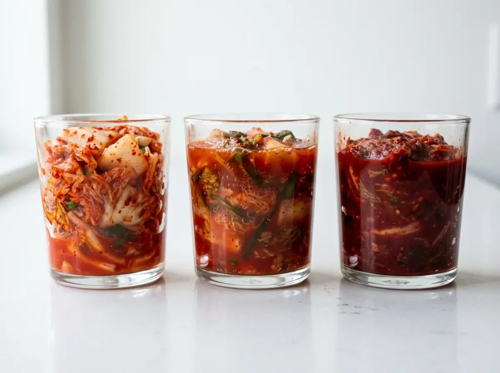 Kimchi Fermentation Timeline Day 1 Day 3 Day 5 Kimchi fermentation timeline showing three stages of how to make kimchi at home day 1 day 3 day 5